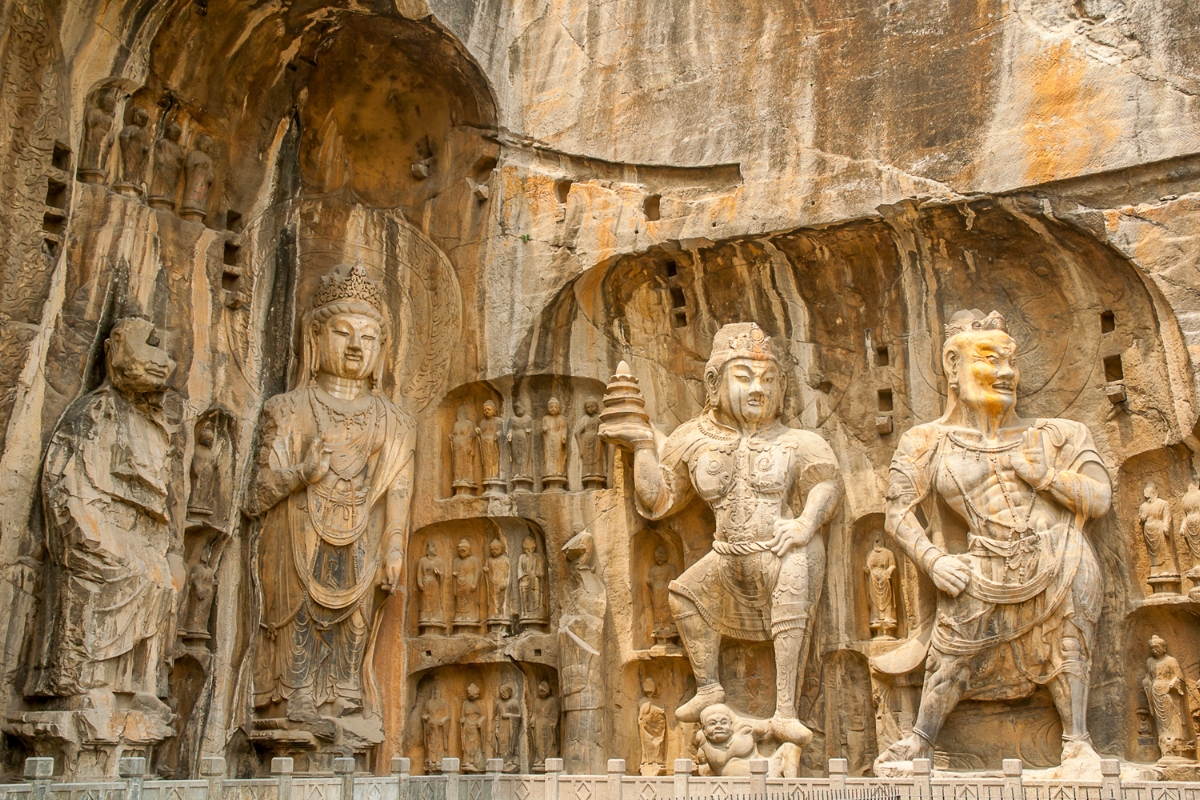 The Longmen Grottoes of Luoyang, China.