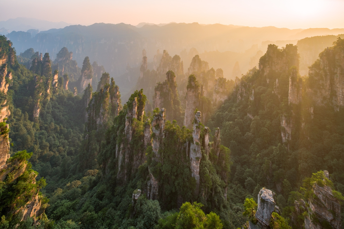 Zhangjiajie National Forest Park in the summer season.