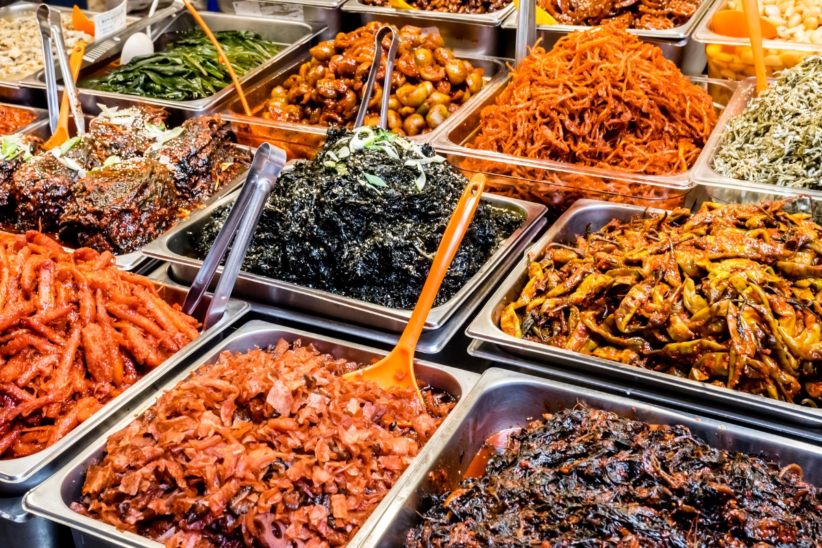 Gwangjang Market, located in Seoul, South Korea.