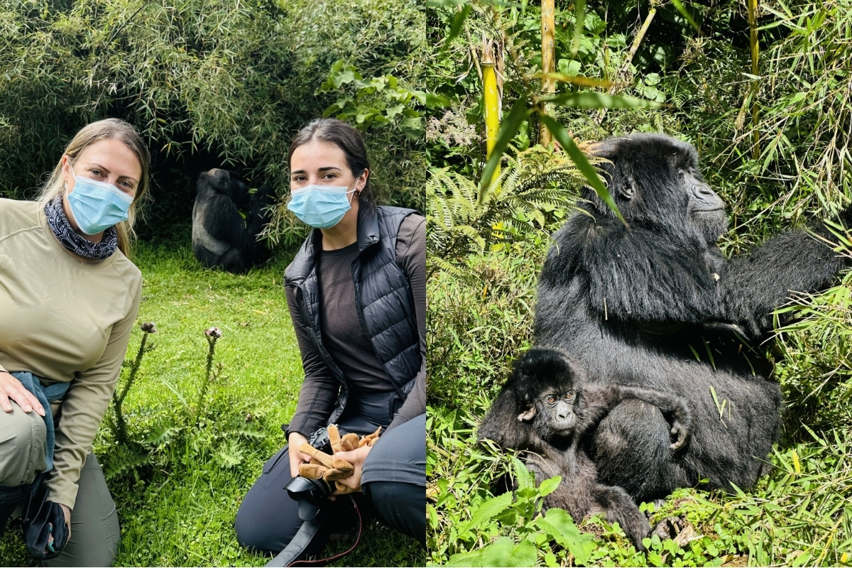 Destination Expert Isabel and I up close with gorillas in Volcanoes National Park (Photo: Megan Ribeiro).