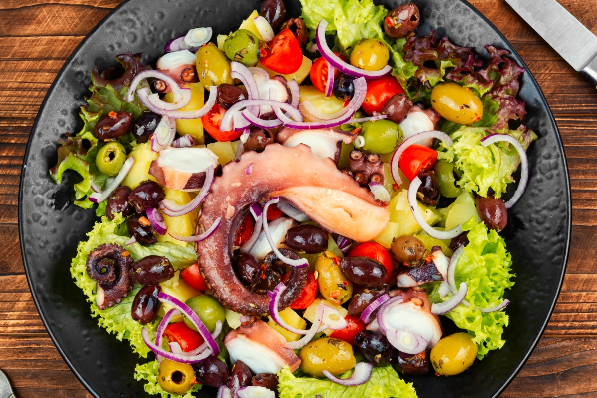 Octopus salad.