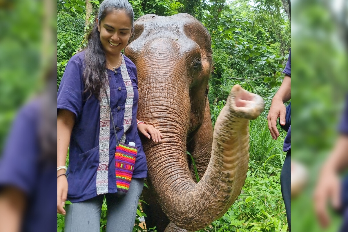 SA Expeditions Destination Expert Claudia Cavero at Elephant Sanctuary in Chiang Mai, Thailand