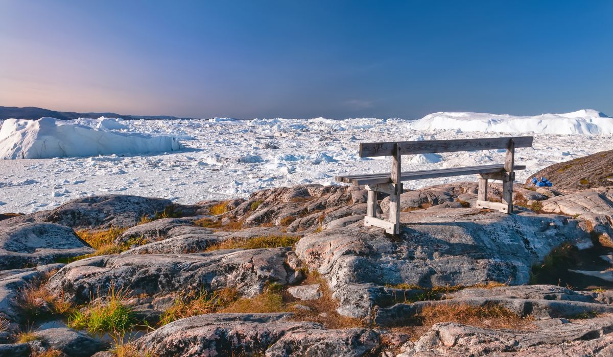The lonely bench on the hiking trail to Sermermiut, Greenland