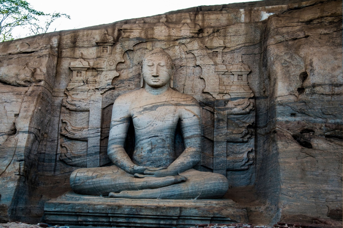 Gal Vihara, a Buddhist rock temple in Polonnaruwa, Sri Lanka.