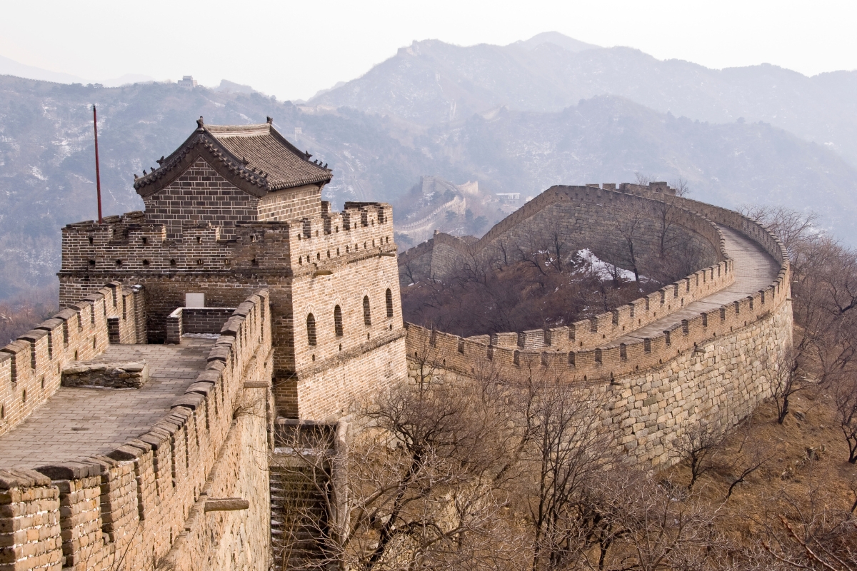 The Great Wall of China in winter.