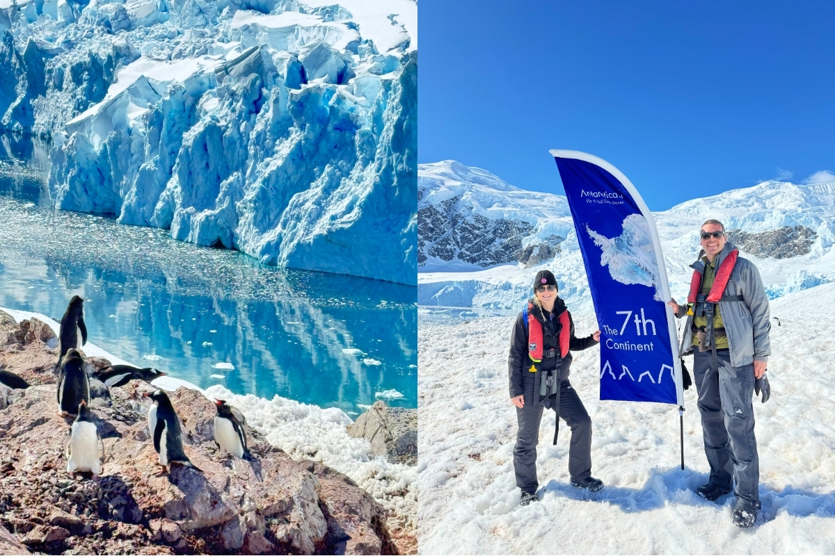 Snowshoeing on Danco Island, Antarctica (Photo: Laura Wingfield).