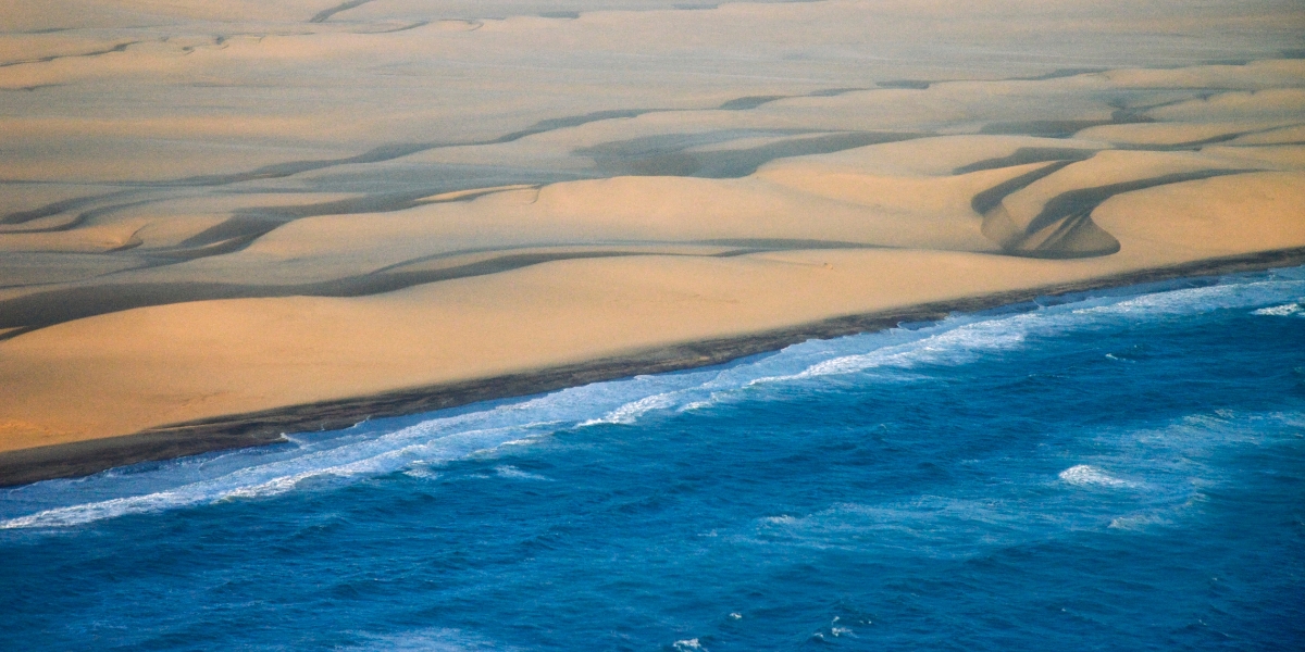 Skeleton Coast aerial in Namibia