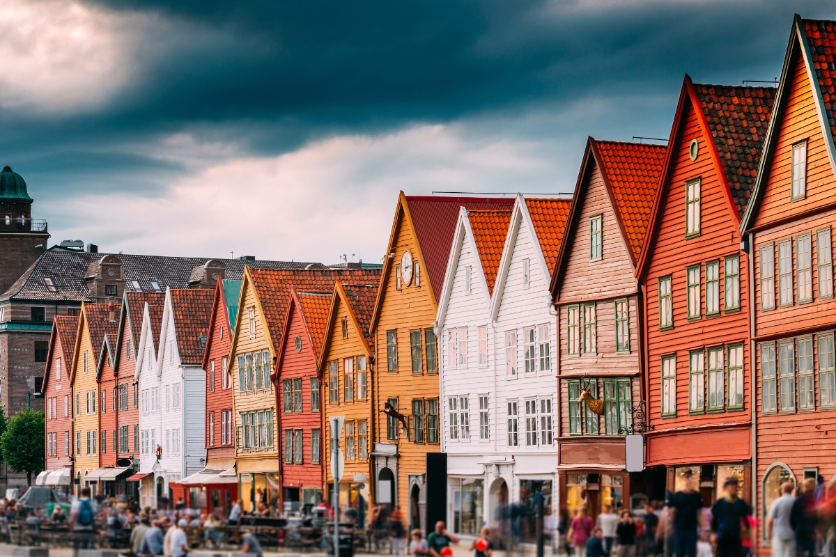 Bryggen - Hanseatic Wharf, Historical Landmark Houses in Bergen, Norway