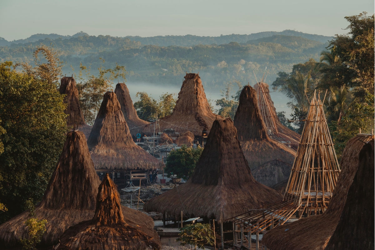 Dawn in Sumba Praijing Traditional Village