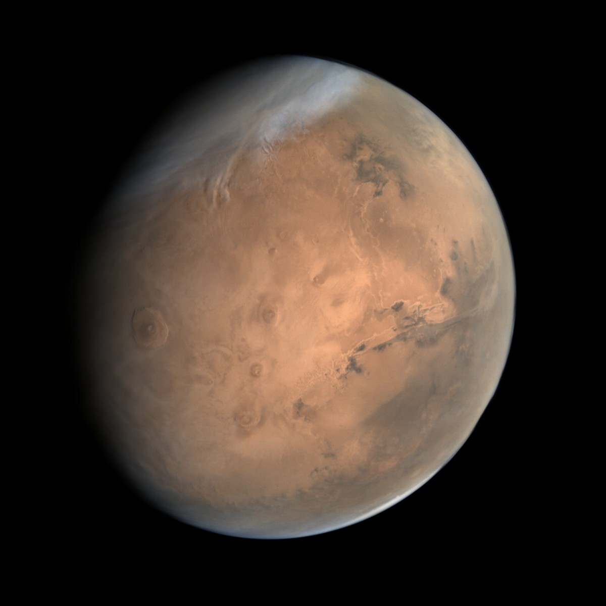 True-color image of Mars acquired by India-s Mars Orbiter mission on October 2014, ISRO