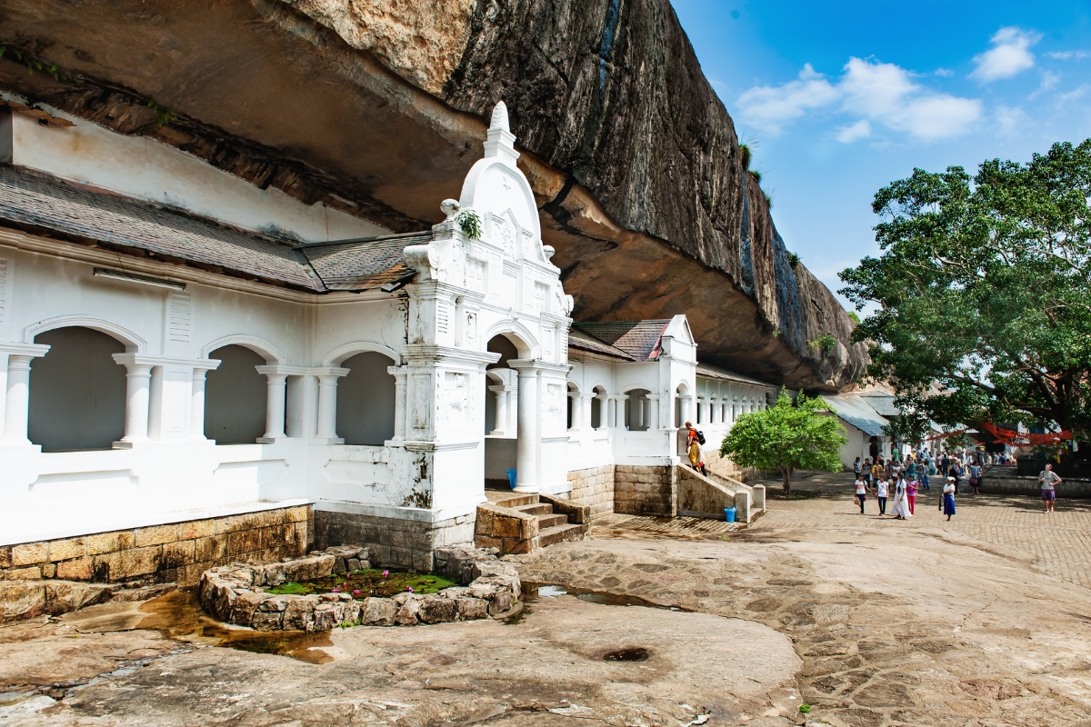 Dambulla Cave Temple, one of Sri Lanka’s most important Buddhist pilgrimage sites.