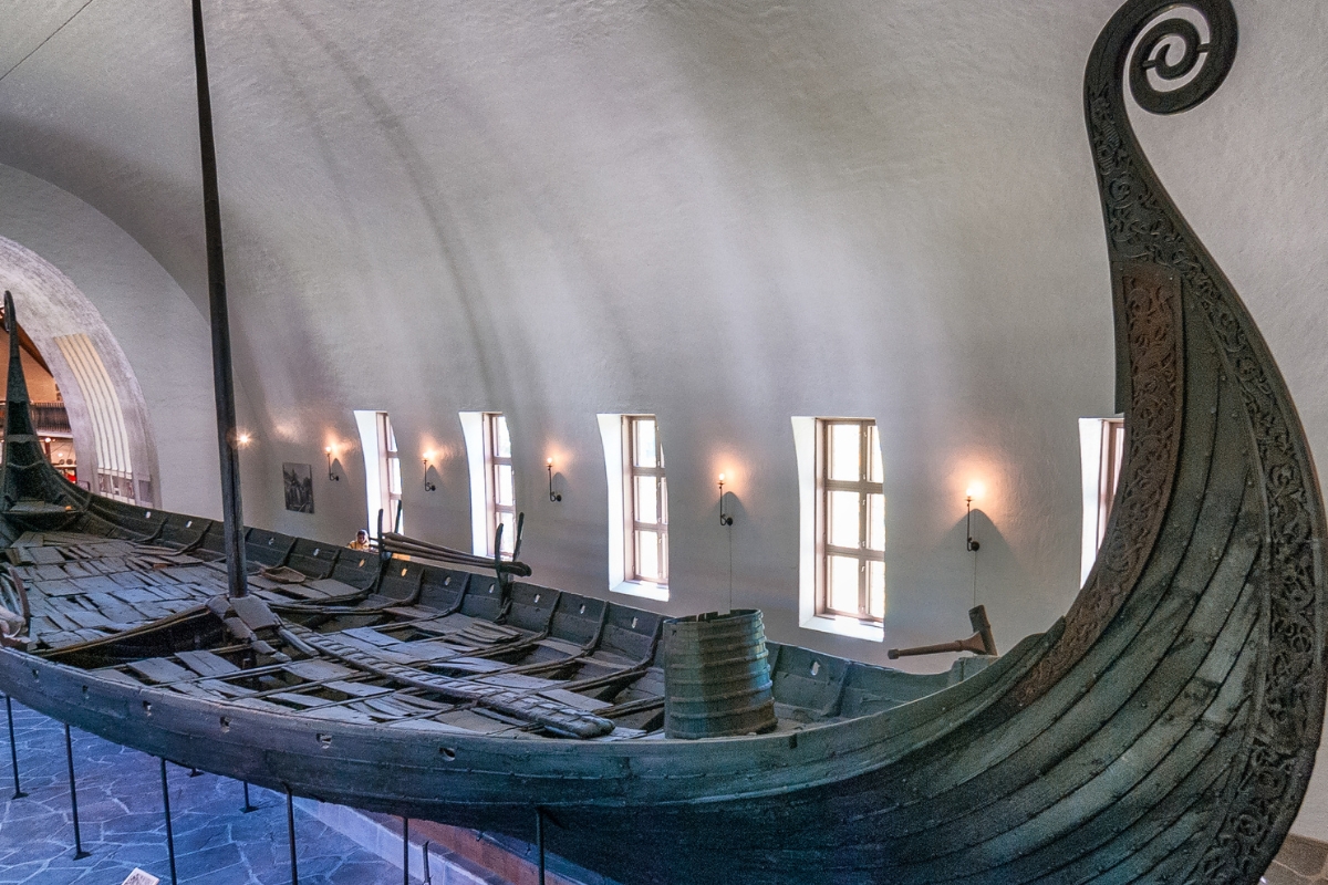 Drakkar longship of the Vikings at the Viking Ship Museum in Oslo, Norway