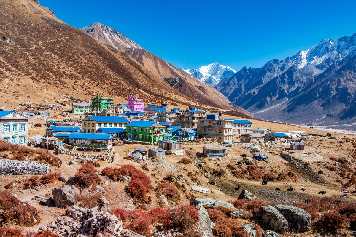 Traditional villages in Langtang Valley, Nepal.