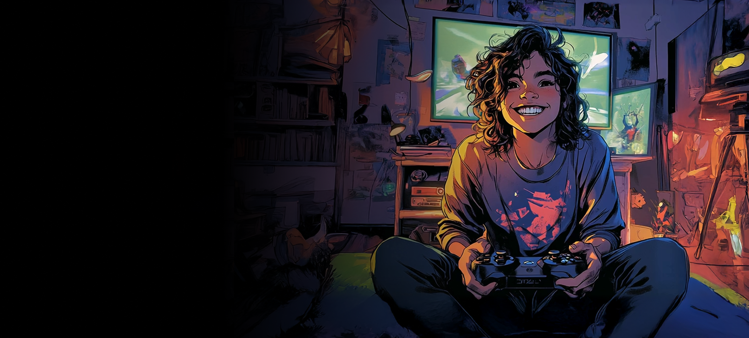 Kid playing Xbox