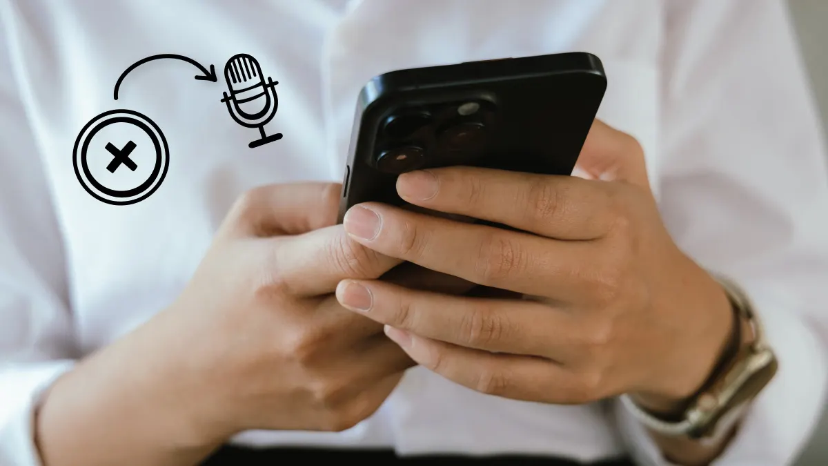 Person disabling voice control-iPhone
