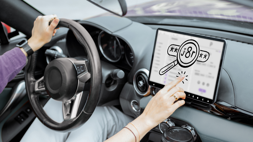 Woman protecting data in connected car