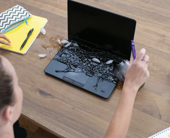 ice water spill on computer