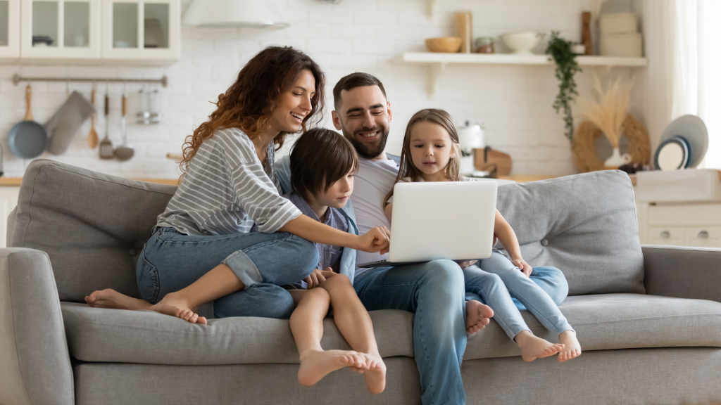Family using Amazon Parent Dashboard