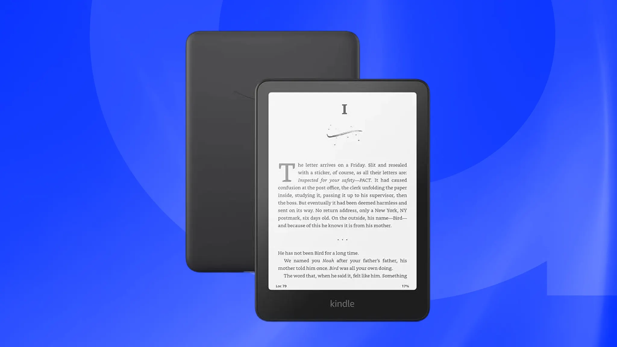 Kindle device showing setup steps to connect to Wi-Fi, register, and download books quickly