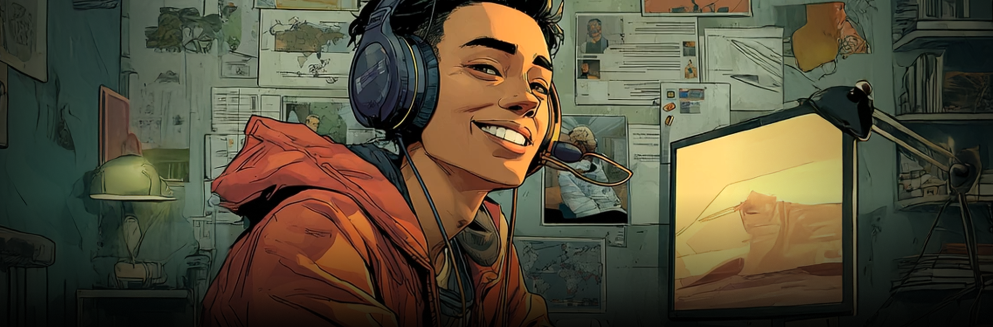 Kid with headphones