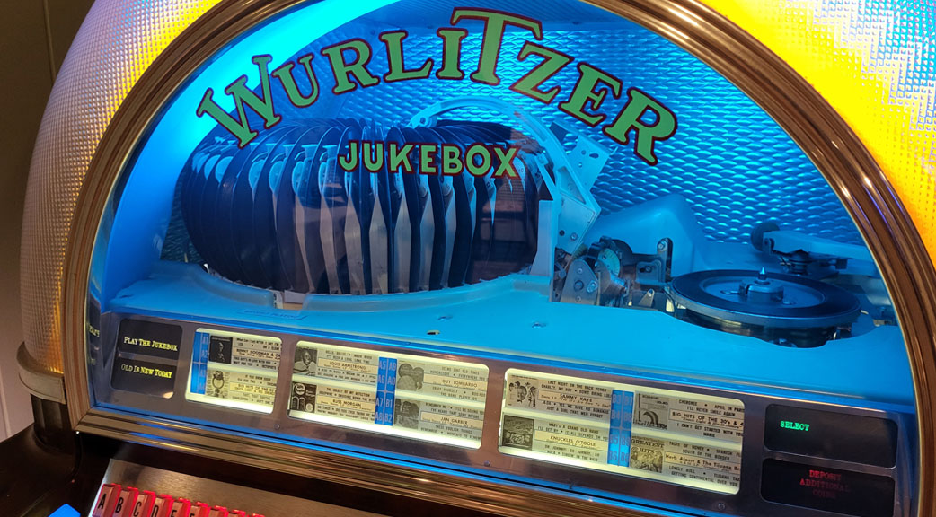 The vintage Wurlitzer jukebox repaired at one of Brandon Lawson's uBreakiFix by Asurion stores.