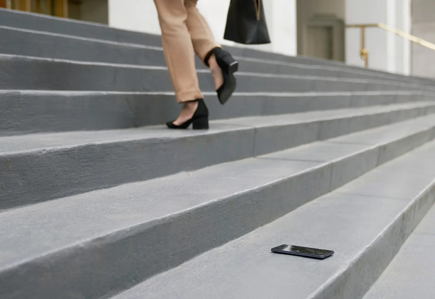 phone on stairs
