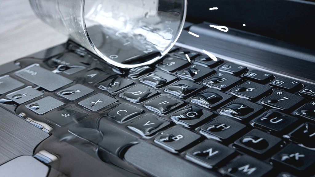 Water spilled on laptop keyboard