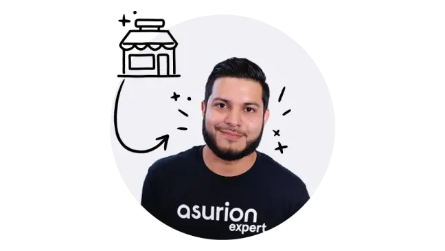 Employee with store icon