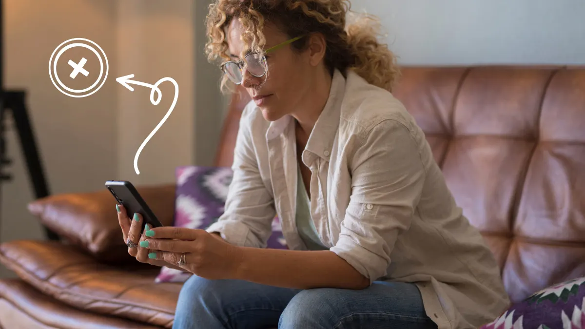 Woman turning off call forwarding on smartphone