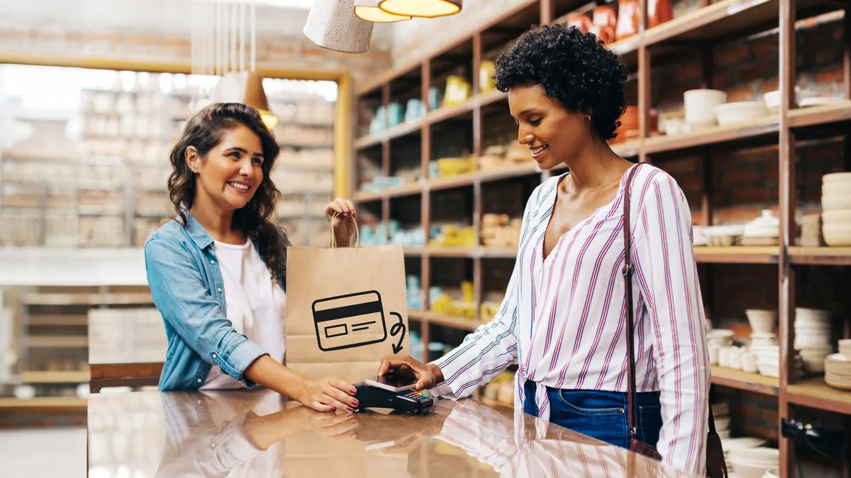 Shopper making payment by Apple Pay - Contactless payments