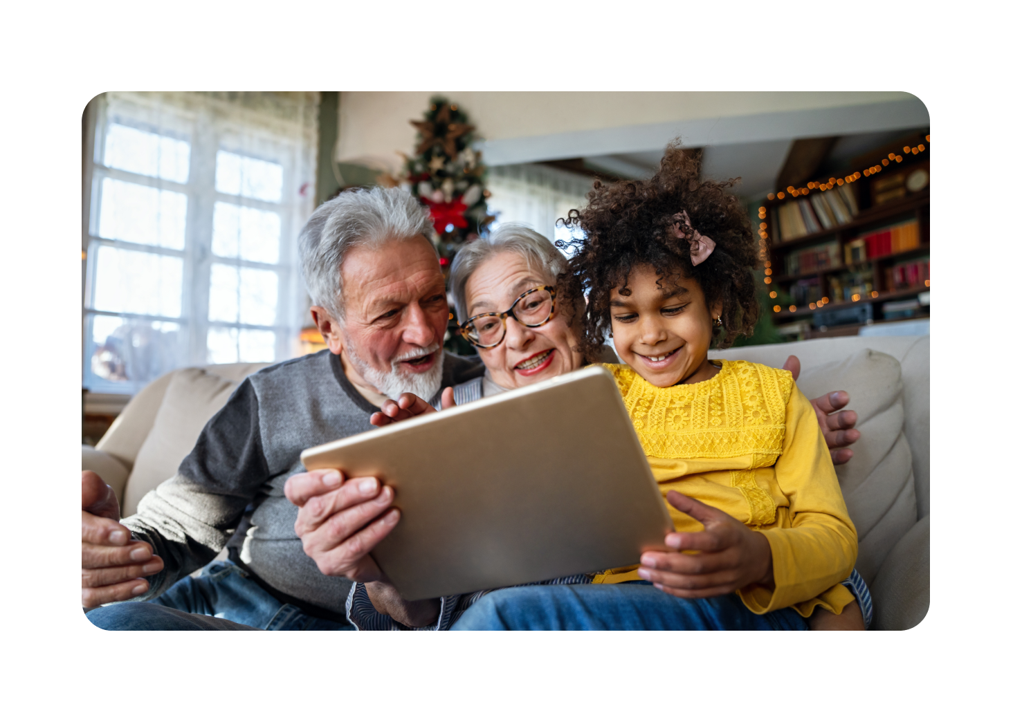 Family using tablet
