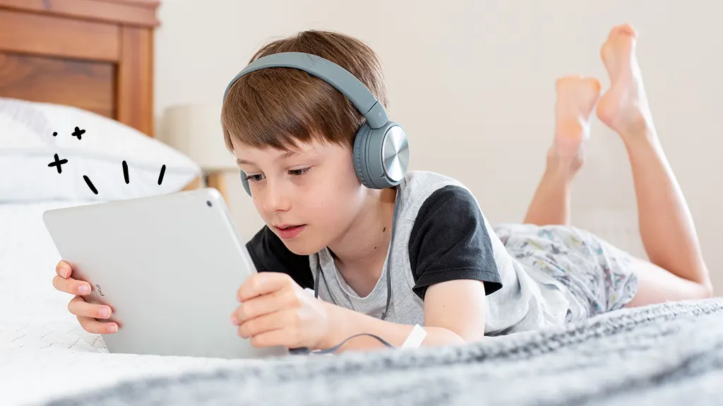 Young boy using iPad 