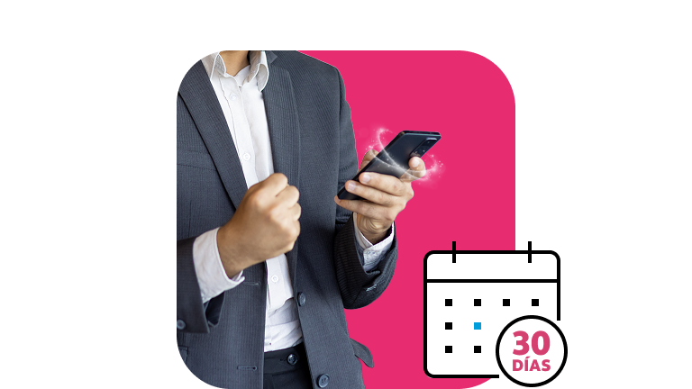 Hombre sostiene telefono celular