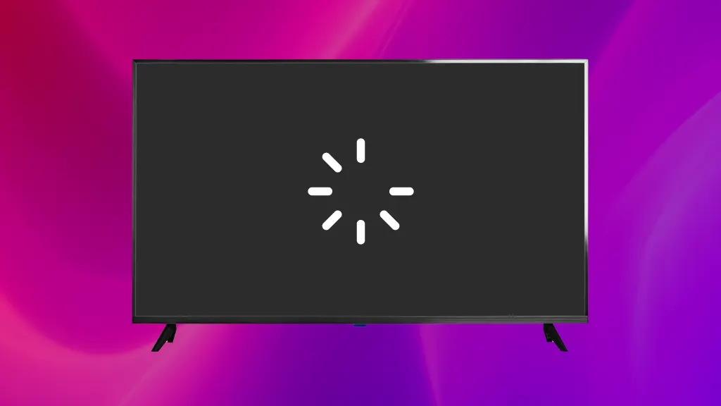 Product image of a flatscreen TV with a loading icon on the screen