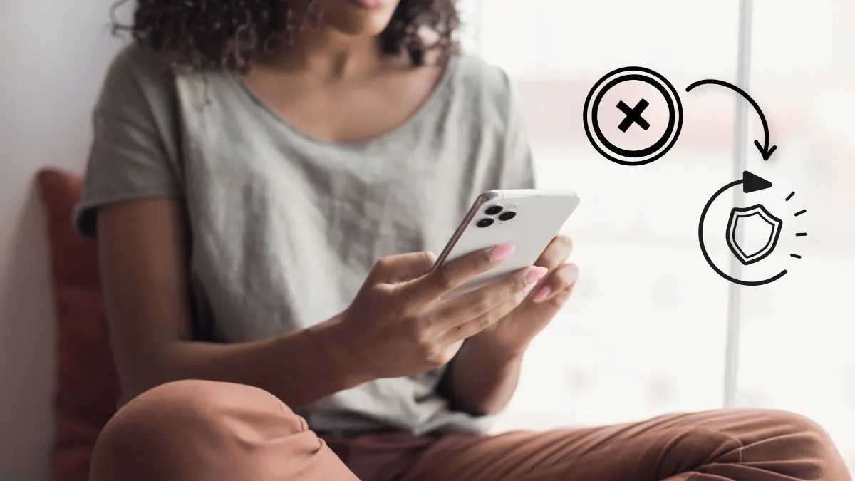 Woman turning off security delay on iPhone