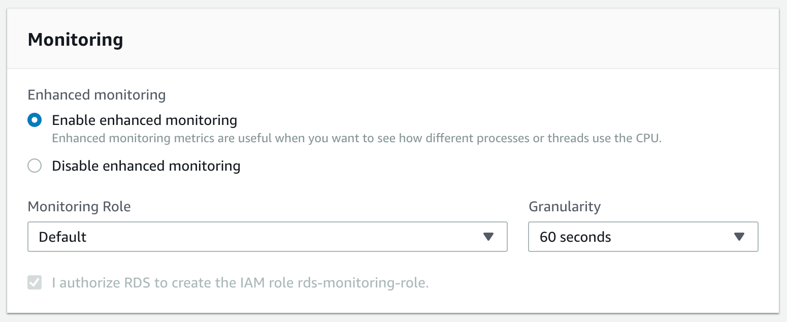 Enabling enhanced monitoring