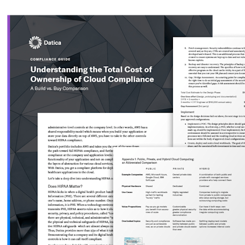 Datica Guide: Total Cost of Ownership of Compliance in the Cloud
