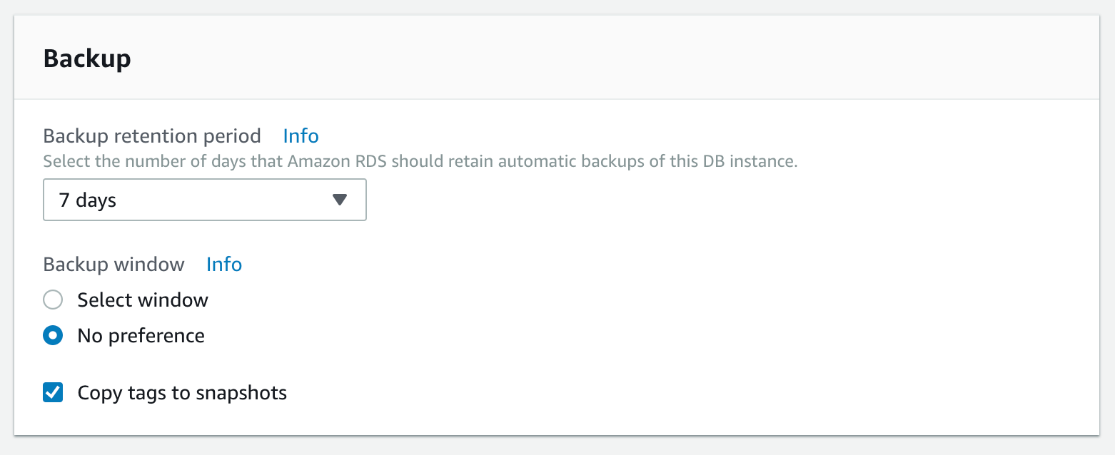 Configuring backup settings