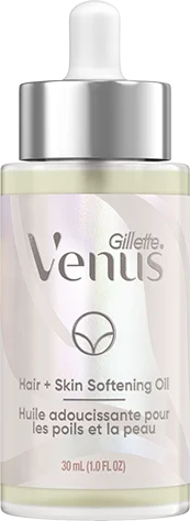 Bottle of Gillette Venus Pubic Hair & Skin Softening Oil