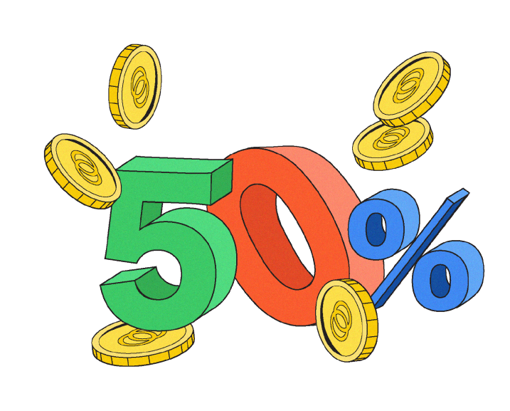 Ganhe 50% em recompensas no seus fundos