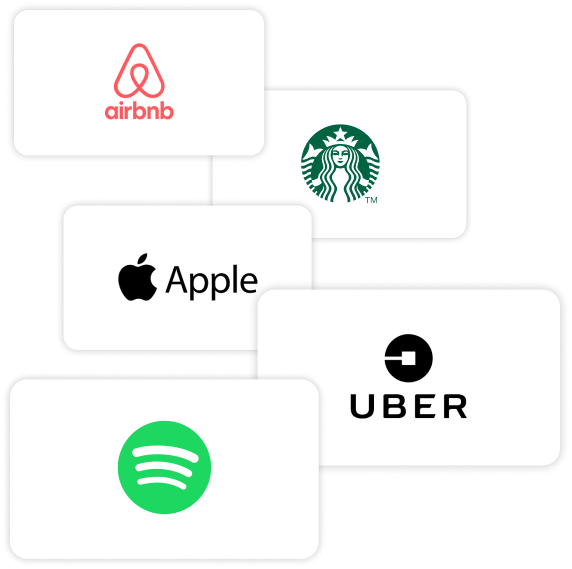 Cartão-presente Apple, Starbucks, Uber, AirBNB, Spotify