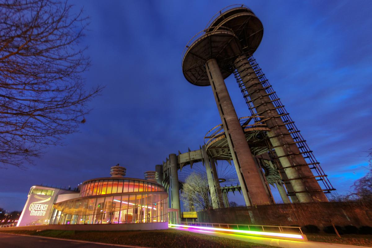 Queens Theatre, night