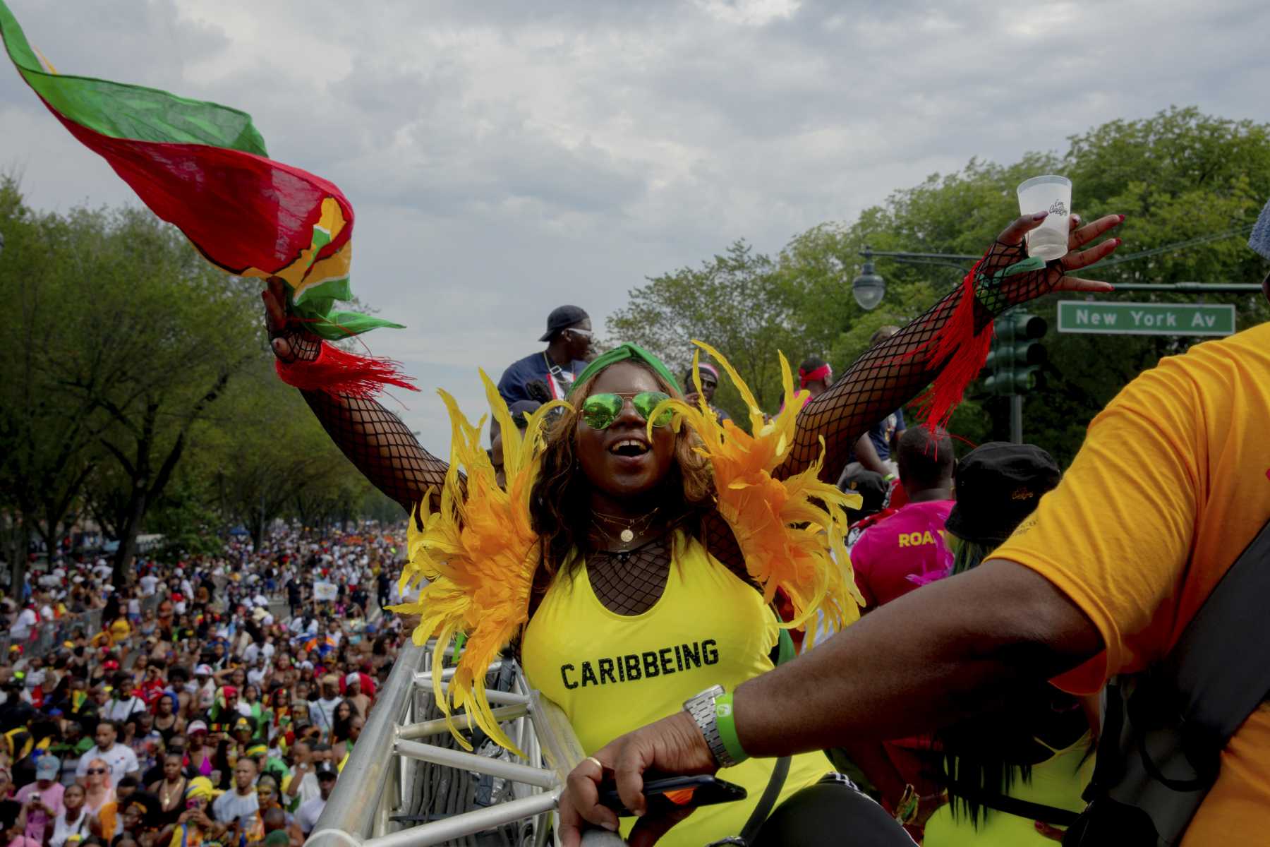 People celebrating on the street