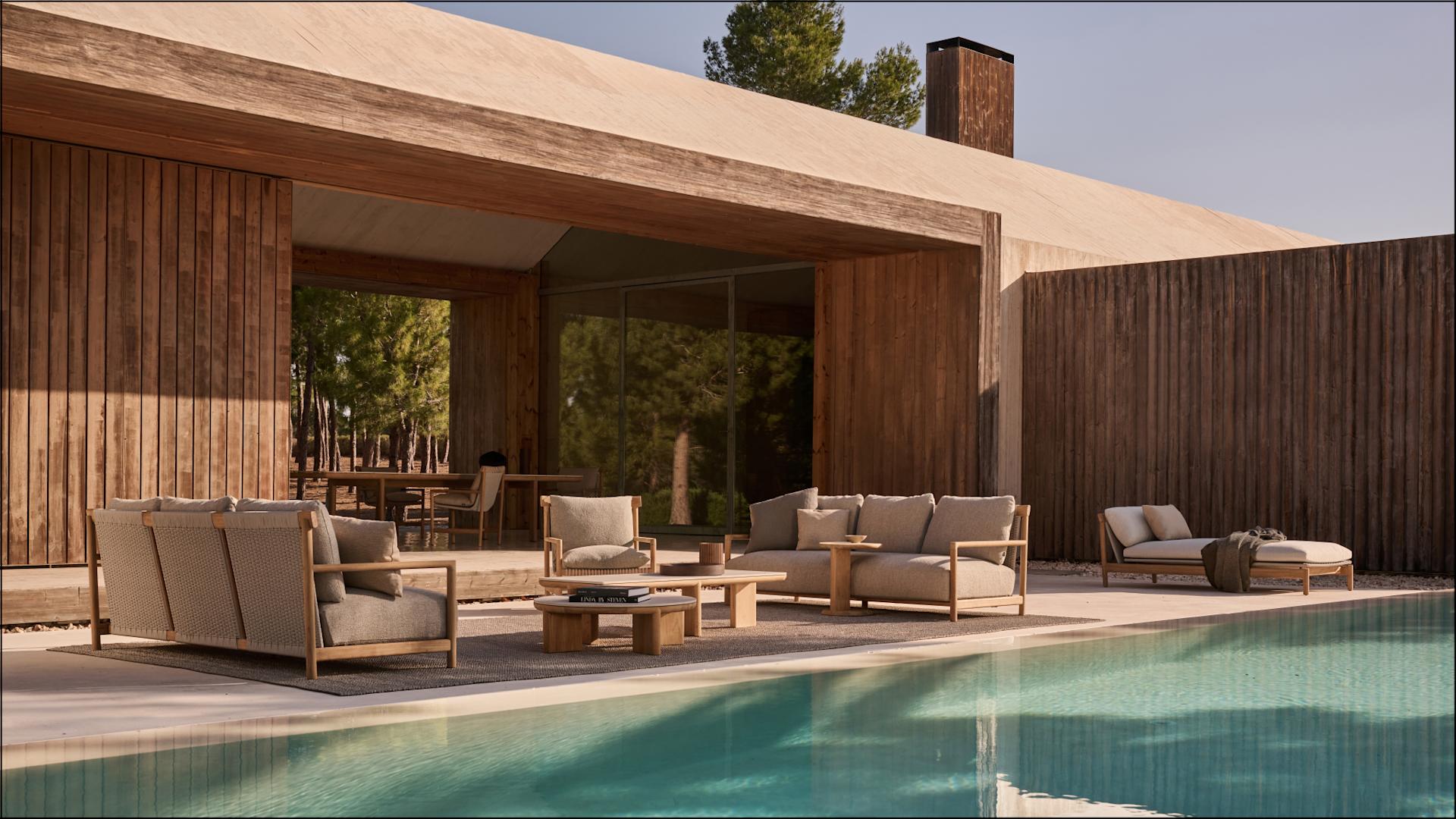 AMANU 3-seat sofa, AMANU low table, AMANU c-able, AMANU daybed