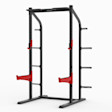 219d.jpg – Rack med många funktioner. Tillverkat för Gym och företag.
Fyra vikthållare för 50 mm viktskivor på varje sida. Samtliga hållare fungerar för fullstora viktskivor. Två upplägg för skivstången.
Chinshandtag med tre greppvarianter.
Plastskyddsbelagda krokar & upplägg.
Tillverkat i Svensk höghållfast stål från SSAB. Det finns ett träningspodie art. nr 433 som passar till half rack och som bultas i stommen.
Podiet är 50 mm tjockt med extra dämpning.
OBS! Stång, vikter och träningspodie ingår Ej. – Nordic Gym