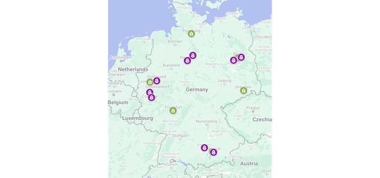Vergrößerte Karte deutscher Blumenfelder