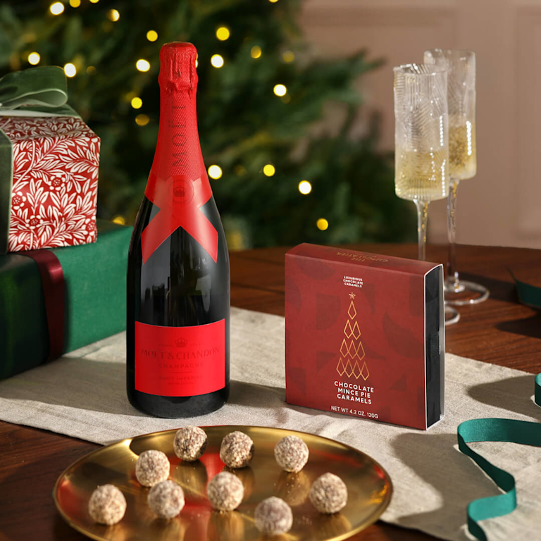 Moet champagne and truffles