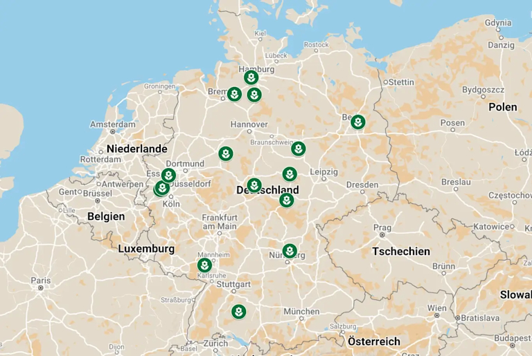 map of flower fields in germany