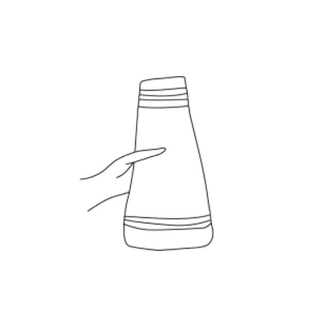 Eine Illustration einer Hand, die eine Vase festhält