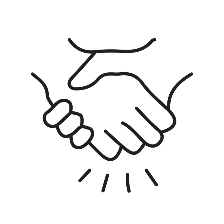 A simple illustration of hands shaking
